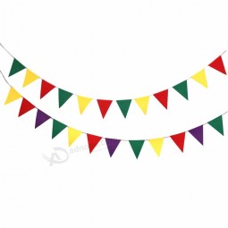 Colorful Decorative Bunting Flags Banner Felt Fabric Bunting String Flags For Kids Birthday Party Decorations