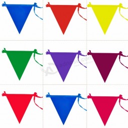 Stendardi di apertura per negozio di eventi di ghirlanda di decorazioni per feste di ghirlanda di bandiere colorate a forma di triangolo da 3 m di lunghezza