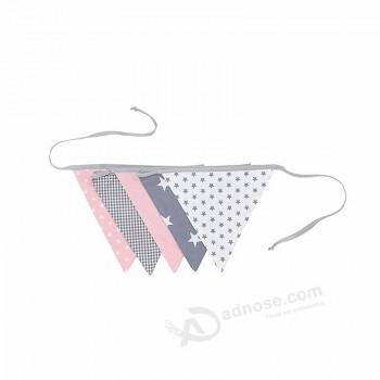Fabric Bunting Cotton Flag Chain Pennant Flags Banner Wimpelkette For Children Roon Decoration