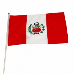 Peru Hand Flag Polyester Fabric Peruvian Hand Flag