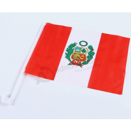 Hot Selling polyester Peru Car Flag with Pole