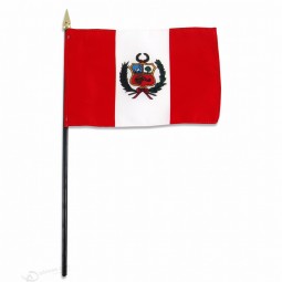 printed outdoor Peru handheld flag wholesale