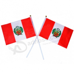 countries hand flag Peru hand waving flag for sale