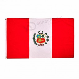 Wholesale Polyester 3x5ft PER Peruvian Flag Of Peru