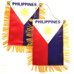 Philippines Hanging Pennant with yellow fringe and rope
