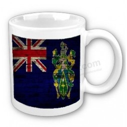 Pitcairn Islands Flag Brick Wall Design Coffee Cup