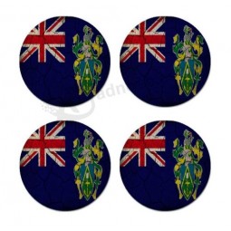 pitcairn eilanden vlag bakstenen muur ontwerp vierkante onderzetters - Set van 4