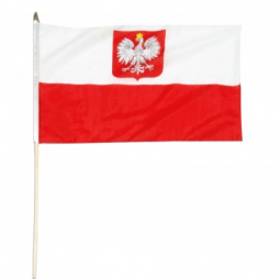 Fan Waving Mini Poland hand held Polish Eagle flags