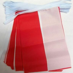 Red and white polyester material fabric Poland bunting flag