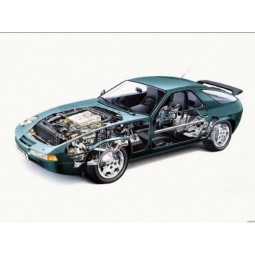 Porsche 928 Cutaway Mini Poster 11X17 Master Print