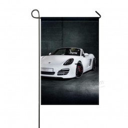 DongGan Garden Flag Porsche Boxster White Convertible 12x18 Inches(Without Flagpole)