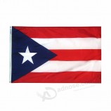 Venta al por mayor 100d tela de poliéster material 3x5 impresión digital país nacional personalizado puerto rico bandera
