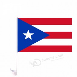 wholesale custom 100% polyester puerto rico car flag with holder