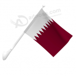 高品质聚酯壁挂卡塔尔国旗横幅