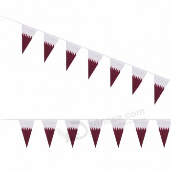国庆装饰挂三角卡塔尔彩旗国旗