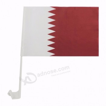Polyester 12x18 Inch Qatar car flag for window