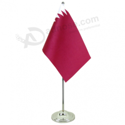Qatar table flag with metal base /Qatar desk flag with stand
