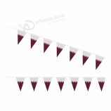 Qatar Bunting Flag Custom Polyester Qatar Triangle String Flag