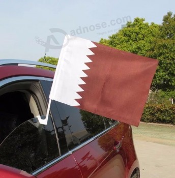 Estoque personalizado dia nacional do qatar bandeira do carro / qatar país janela de carro bandeira bandeira