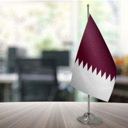 Office Small Size Polyester Qatar Desk Table Flag