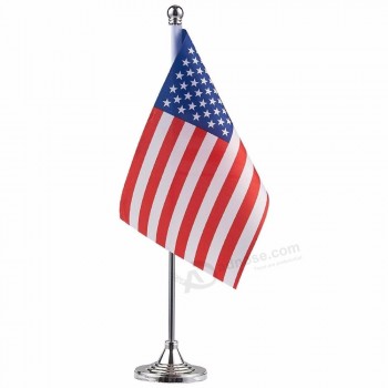 Barato mini bandeira da tabela personalizado impresso américa nacional pequena mesa mesa bandeira
