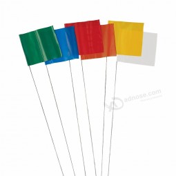 China Custom logo Wire stake marking flags for irrigation