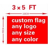 Custom Flag 3x5FT Polyester All Logo Any Colors Banner Fans Sport Custom Flags
