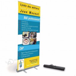 Venta caliente feria comercial 85 * 200 cm marco de aluminio rollups expositor roll up pull up banner