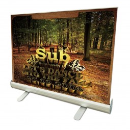 Standard size double side heavi duti black broad base pull up banner / roll up banner stand