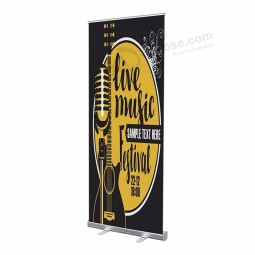 Venta caliente ajustable mano braguero tensión tela banner led stand roll up display