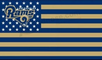 LA los angeles carneros bandera americana logo bandera 3x5- con ojales super bowl