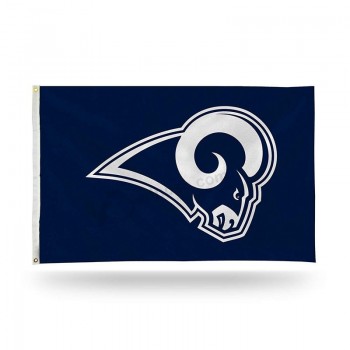 Rico Industries NFL Los Angeles Rams Bandeira de 3 pés por 5 pés de lado único com ilhós3 pés por 5 pés de 5 pés de lado