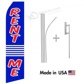 Wall26 Rent Me Econo Flag | 16ft Aluminum Advertising Swooper Flag Kit with Hardware