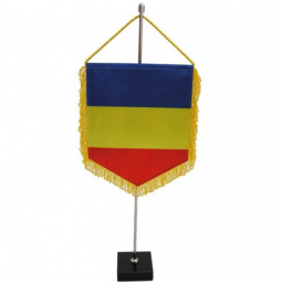 Hanging decorative polyester pennant Romania tassel flag