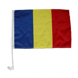 Plastic Pole polyester Car Wondow Romania Clip Flag
