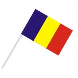 Wholesale Polyester Romania small stick flag for sports