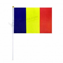 Fast Delivery Custom Polyester Mini Hand Romania national Flag