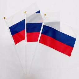 Russian hand flags polyester Russia hand held flags