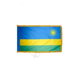 4ft. x 6ft. Rwanda Flag with Side Pole Sleeve and Fringe