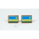 Factory custom high quality Rwanda Flag Cufflinks with cheap price