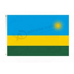 Wholesale polyester hand held car usage Rwanda flag banner