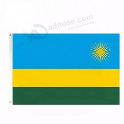 Polyester hand held car usage Rwanda flag banner