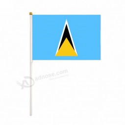 kundenspezifische neue Ankunfts-St- Lucialogo-Handflagge