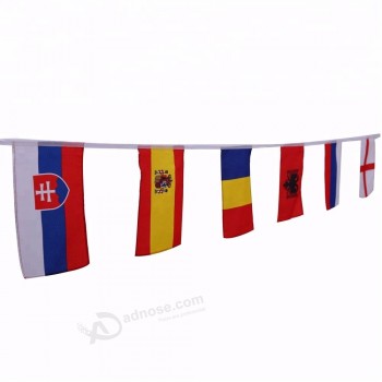 耐用聚酯不同国家装饰彩旗串标志