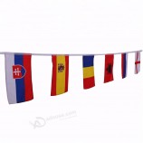 poliéster duradero diferentes países decorativos banderas del cordón del empavesado