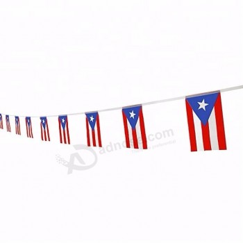 poliéster puerto rico string flag bandera del empavesado de Puerto Rico