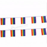 Custom Rainbow Bunting Flag-Polyester String Flag With Rope