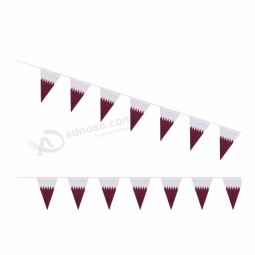 bandera del empavesado poliéster personalizado qatar triángulo cadena bandera