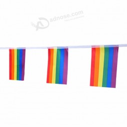 arco íris bunting bandeira corda bandeiras material tecido