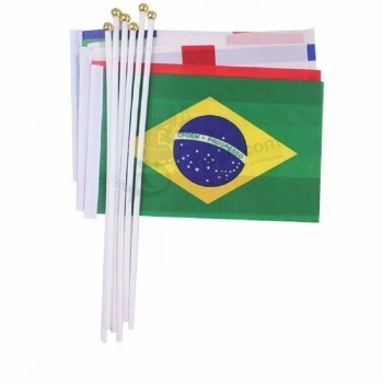Promoción de venta caliente bandera de la mano de brasil para anunciar